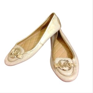 Michael Kors Gold Moccasin Ballet Flats Size 7.5 M